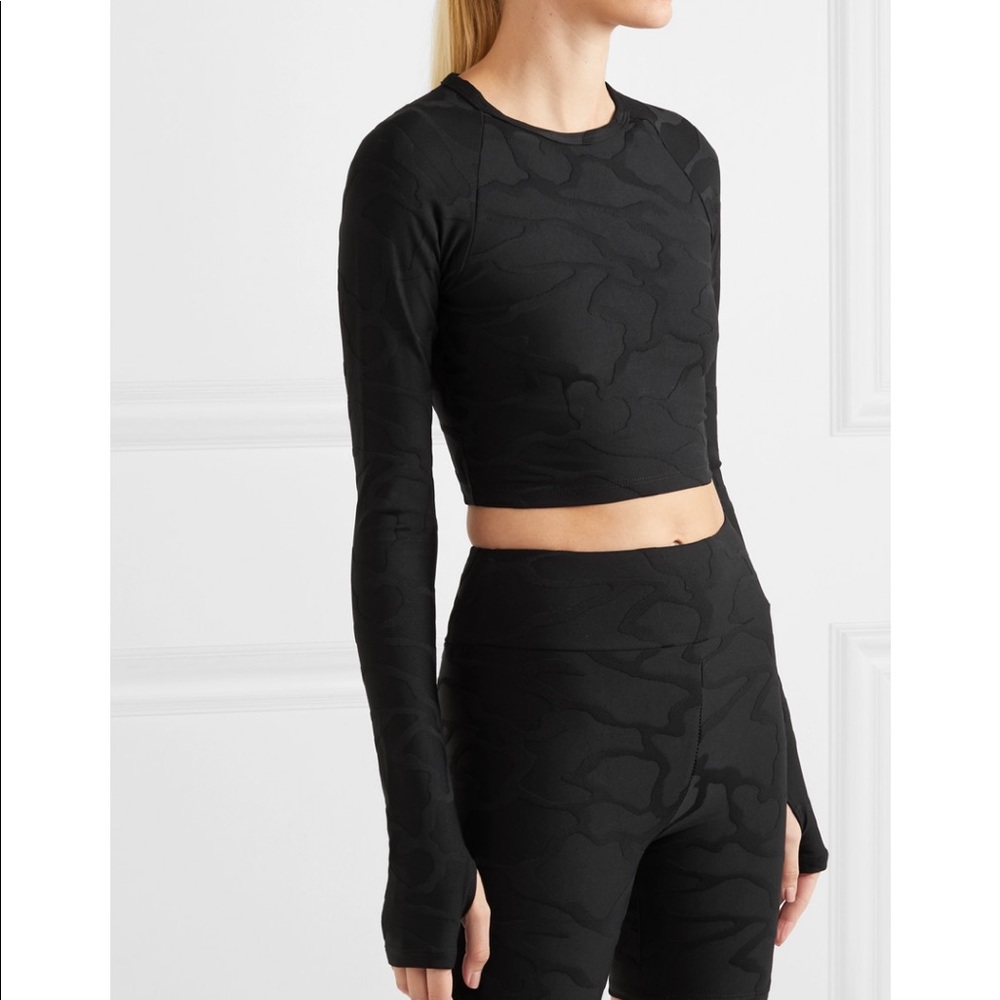 Twenty Montreal camo 3D knit crop top